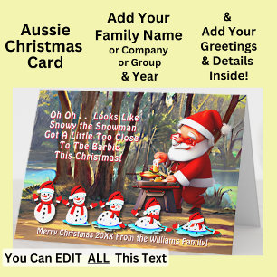 Carte Modifier le texte, Snowman trop près du barbecue,