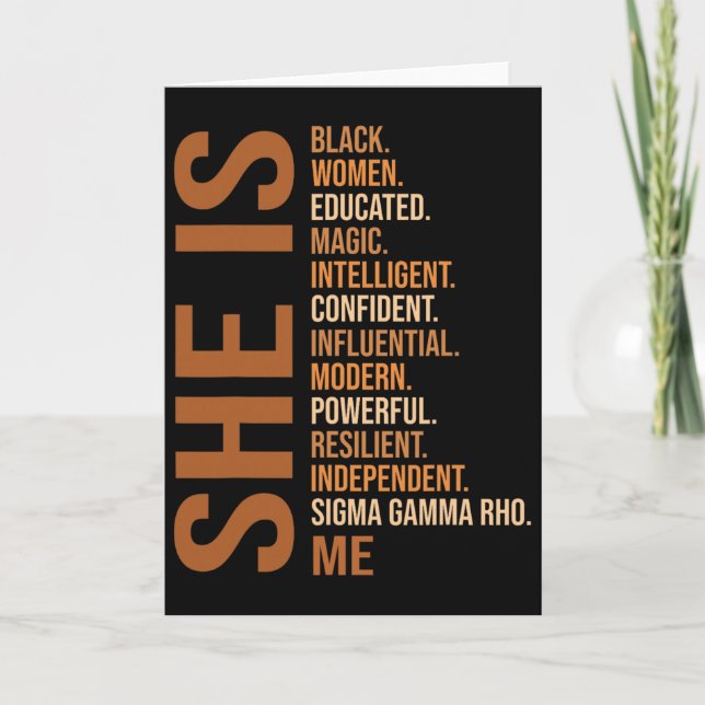 Carte Mois de l'histoire des Noirs Elle est moi Sigma Ga (Devant)