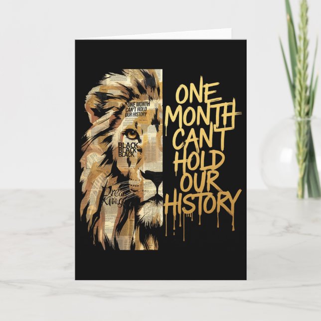 Carte Mois de l'histoire des Noirs Lion Un mois ne peut  (Devant)