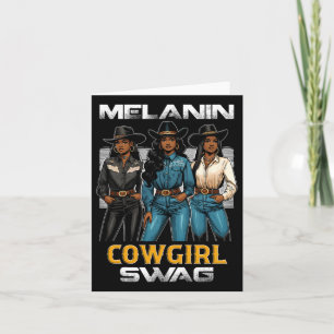 Carte Mois de l'histoire des Noirs Melanin Cowgirl Swag 