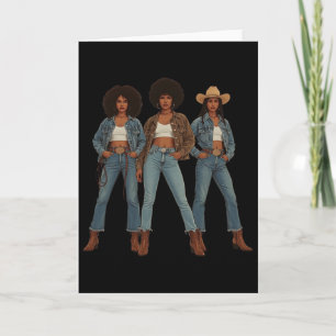 Carte Mois de l'histoire des Noirs Mélanine Cowgirl Swag