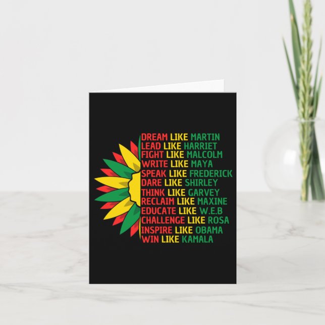 Carte Mois de l'histoire des noirs paroles positives (Devant)