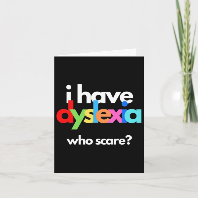 Carte Mois de sensibilisation à la dyslexie Semaine Thér (Devant)