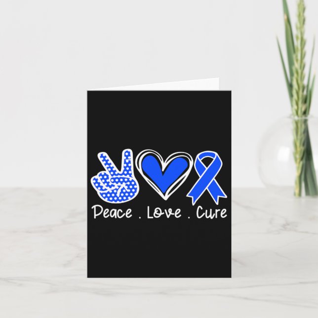Carte Mois de sensibilisation à l'Ataxie Bleu Ruban Paix (Devant)