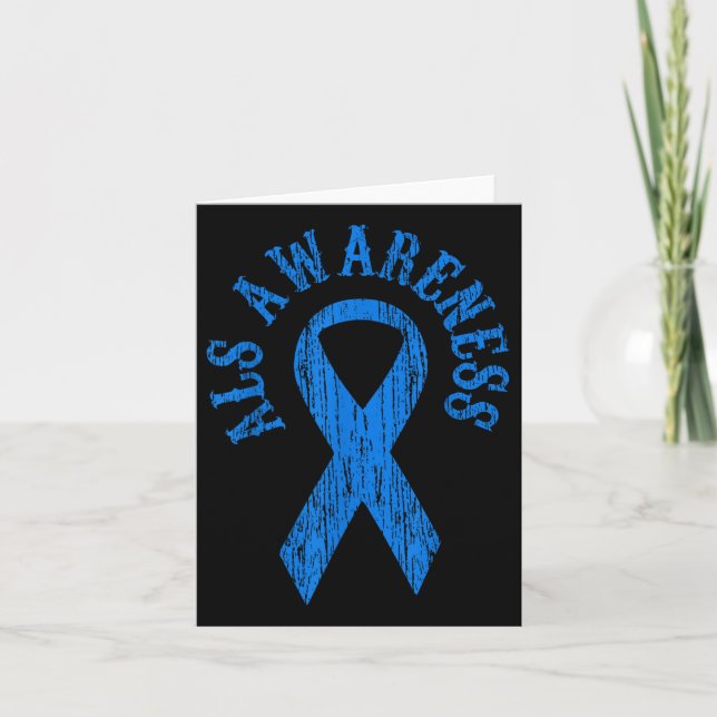Carte Mois de sensibilisation Als Blue Ribbon Shirt Fami (Devant)