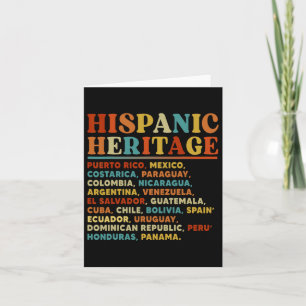 Carte Mois du patrimoine hispanique Tous les pays latins