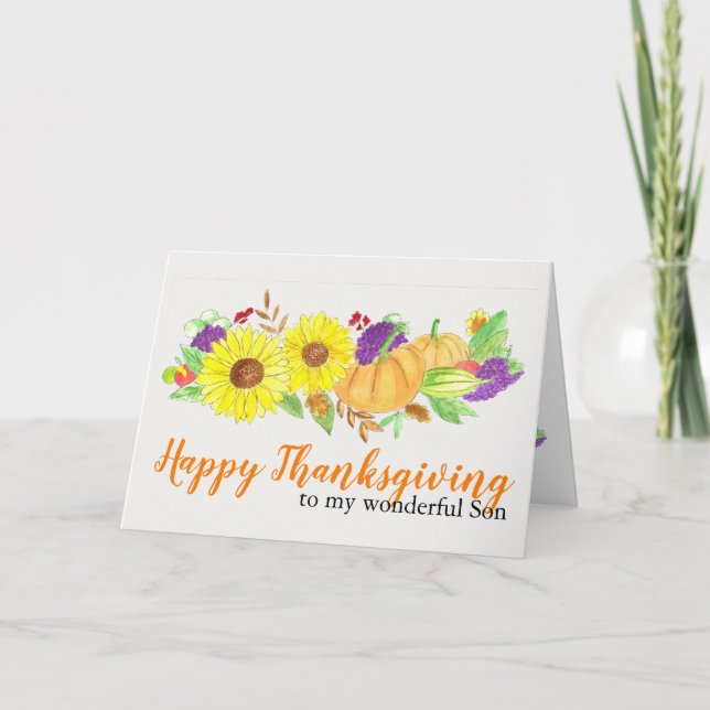 Carte moisson d'automne personnalisable Thanksgiving (Devant)
