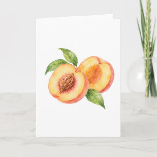 Carte Moitiés de pêches avec feuilles vertes
