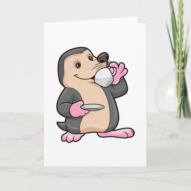 Carte Mole avec coupe de café et soucoupe (Devant)