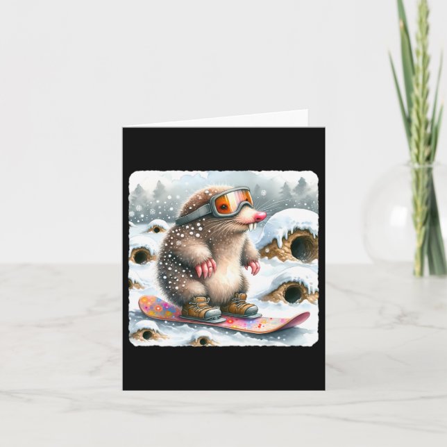 Carte Mole Snowboard Avec Lunettes. Snowboard (Devant)