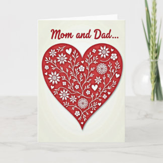 Carte Mom And Dad Love Heart Card