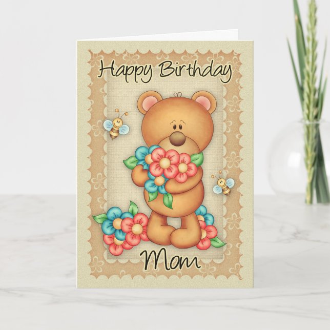 Carte Mom Birthday Card With A Bunch Of Birthday Hugs - (Devant)
