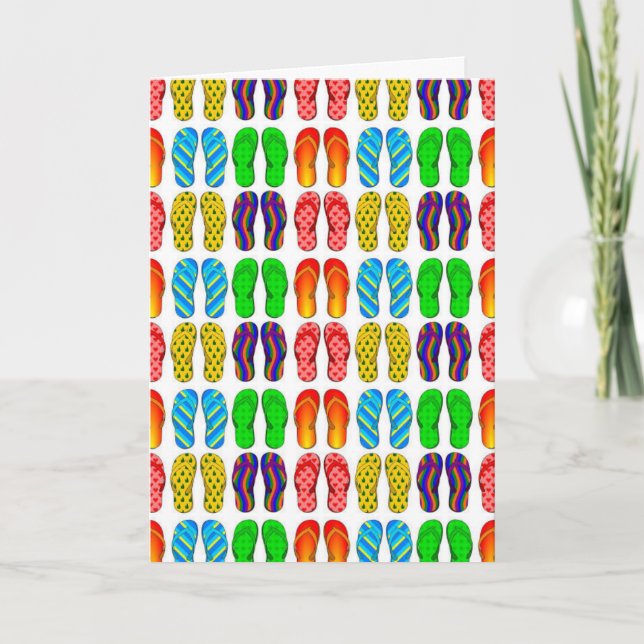 CARTE ****MOM**** FLIP-FLOPS & RELAX "SOUHAITS D'ANNIVER (Devant)