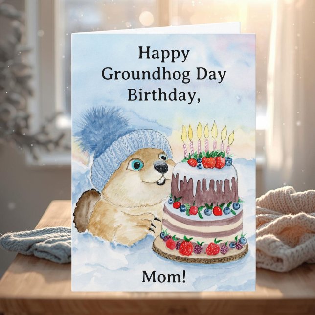Carte Mom Happy Groundhog Day Birthday  (Créateur téléchargé)