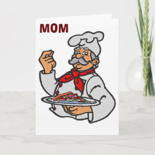 CARTE **MOM** LE CHEF ITALIEN SERT LES VOEUX "ANNIVERSAI