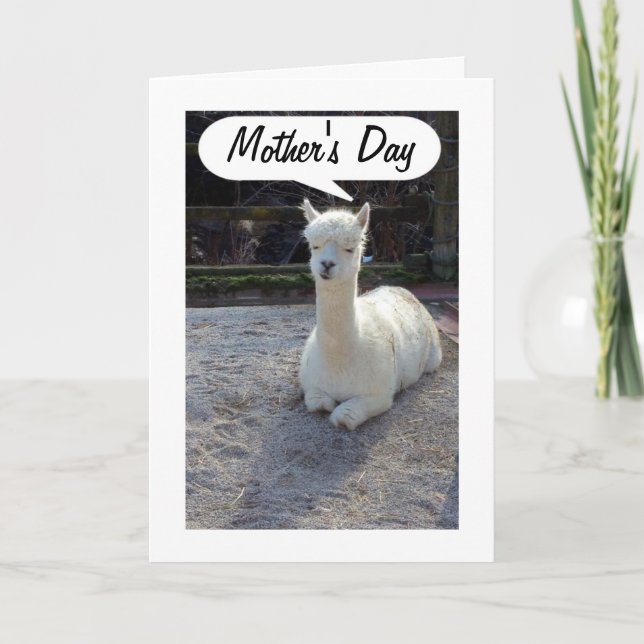 Carte MOM-LLAMA dit HAPPY MOTHERS DAY=AWESOMOMENT MOM (Devant)