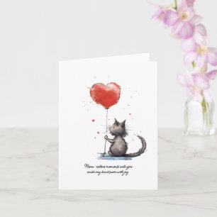 Carte Moments de cœur parfaits Amour félin merveilleux