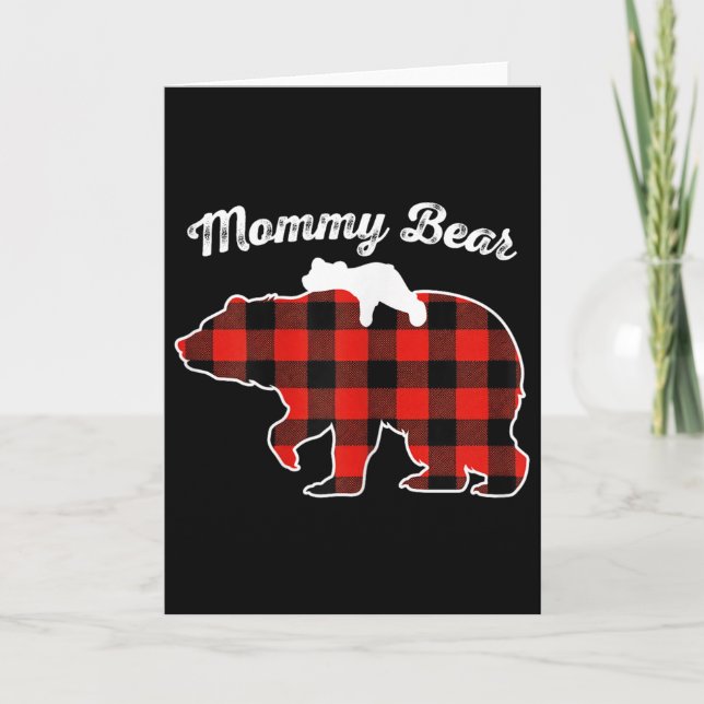 Carte Mommy Bear Flannel Red Plaid Pajama Family Matchin (Devant)