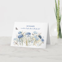 Mommy Birthday Dusty Blue Fleurs sauvages