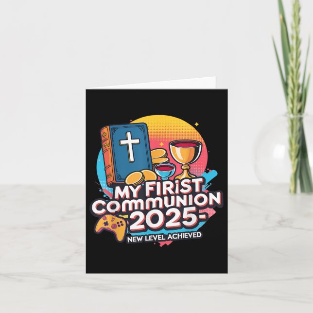 Carte Mon 1er contrôleur de jeu vidéo Communion 2025 (Devant)