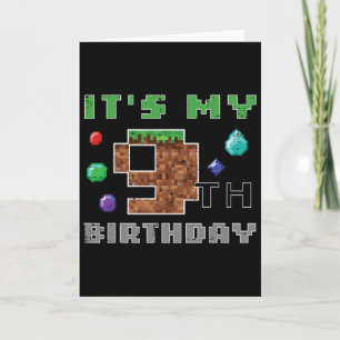 Carte Mon 9e anniversaire Pixel 9 Gamer Vidéo Jeux Garço