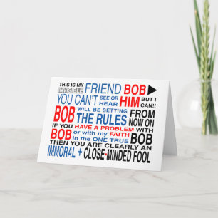 Carte Mon ami Bob