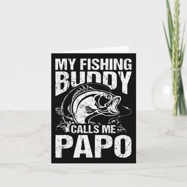 Carte Mon Ami de Pêche M'appelle Papo Father's Day Fishe (Devant)