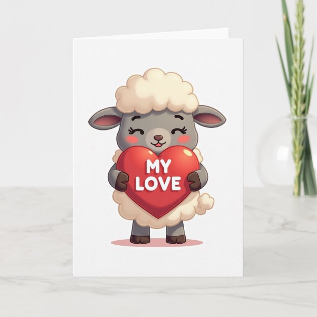 Carte Mon Amour Mouton Mignon (Devant)