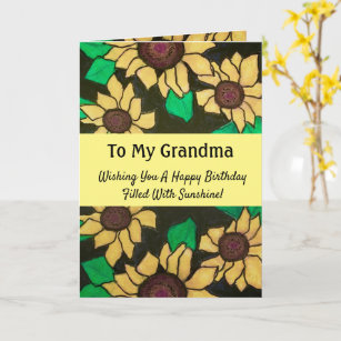Carte Mon anniversaire à grand-mère souhaite de la joie 