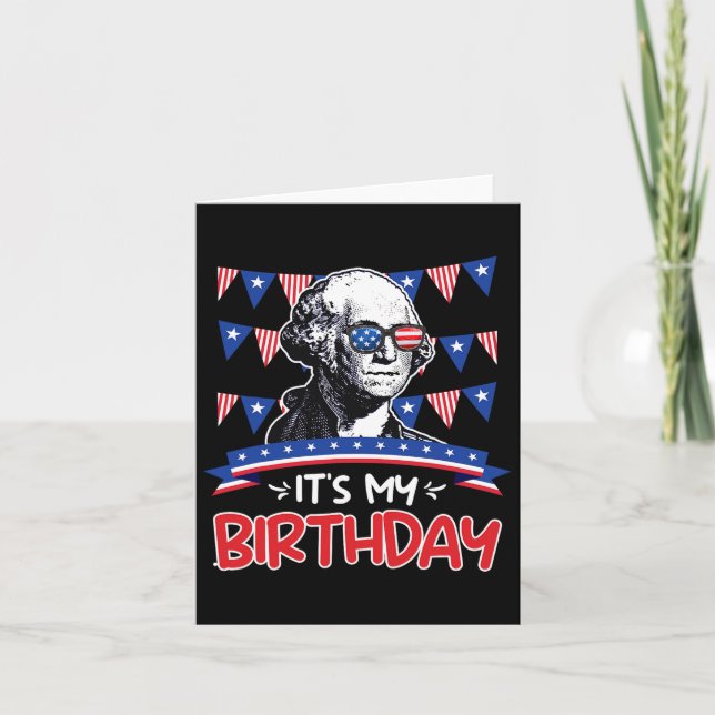 Carte Mon anniversaire fête de l'Indépendance George Was (Devant)