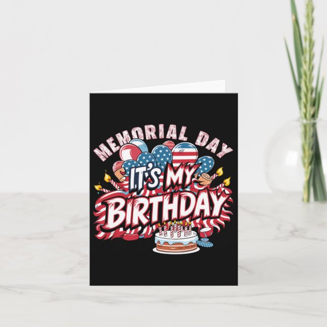 Carte Mon Anniversaire Memorial Day Cool Retro Funny Ind (Devant)