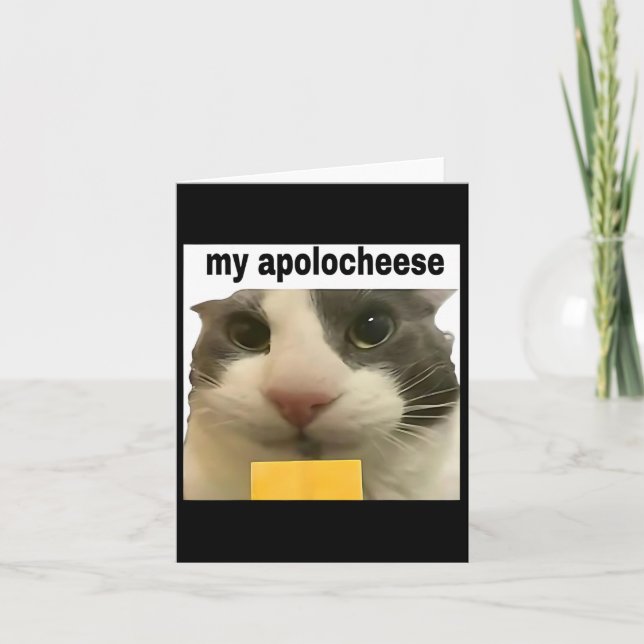 Carte Mon Apolocheese Mème de Chat Drôle Brainrot Humour (Devant)