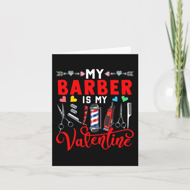 Carte Mon barbier est mon Valentin Cœurs mignons assorti (Devant)