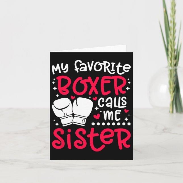 Carte Mon Boxer Favori M'Appelle Soeur Boxing Soeur Bo (Devant)