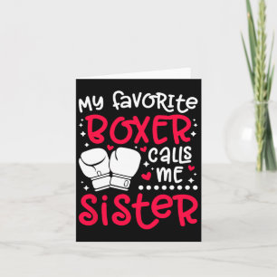 Carte Mon Boxer Favori M'Appelle Soeur Boxing Soeur Bo