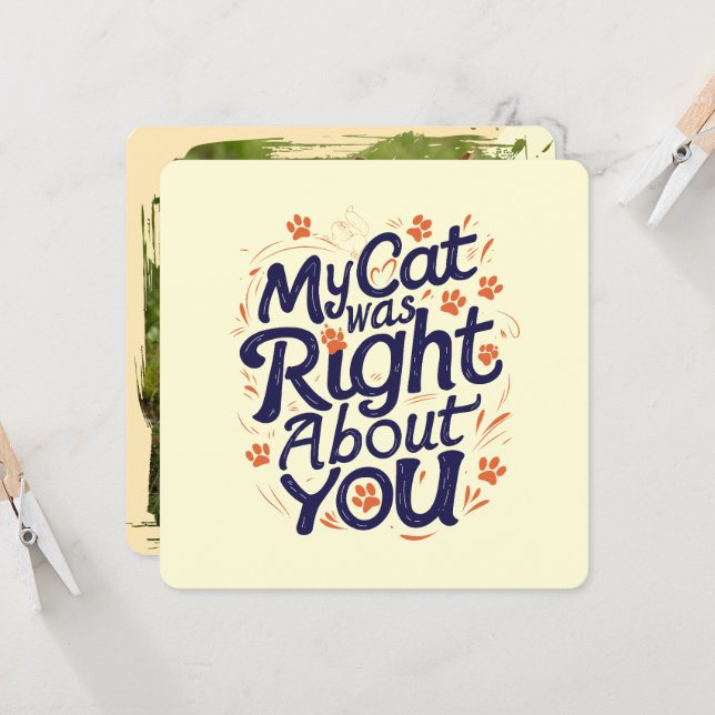 Carte Mon chat avait raison à votre sujet – Amateur de c (Devant/Arrière en situation)