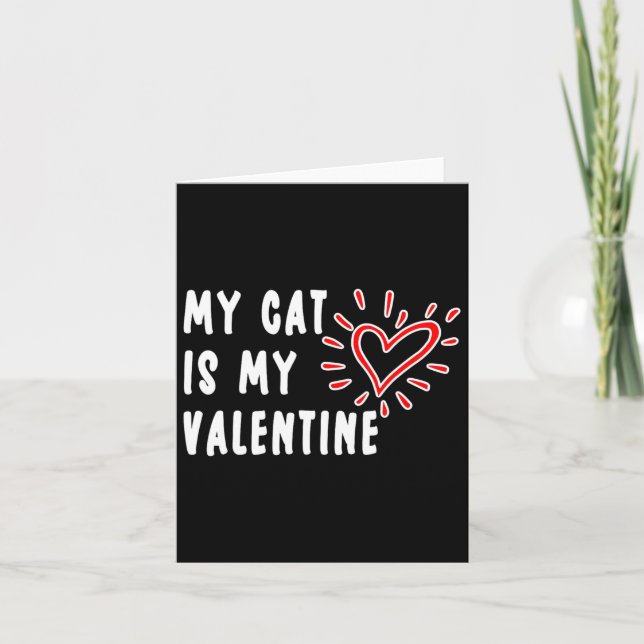 Carte Mon chat est mon valentin Célibataires amateurs de (Devant)