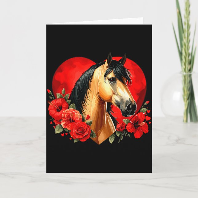 Carte Mon cheval est mon Valentin Buckskin Cheval Hibisc (Devant)