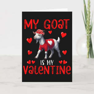 Carte Mon chèvre est mon valentin coeurs assortis agricu
