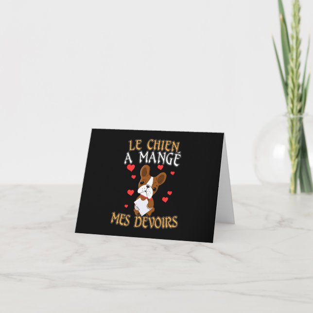 Carte Mon chien a mangé mes devoirs - Citation pour appr (Devant)