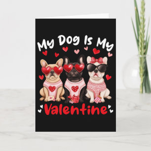 Carte Mon chien bouledogue français est mon cœur de la S