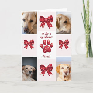 Carte Mon chien est mes valentines Bow 4 photos