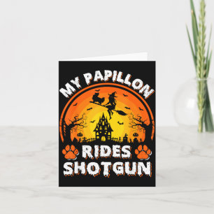 Carte Mon chien Papillon monte sorcière Halloween