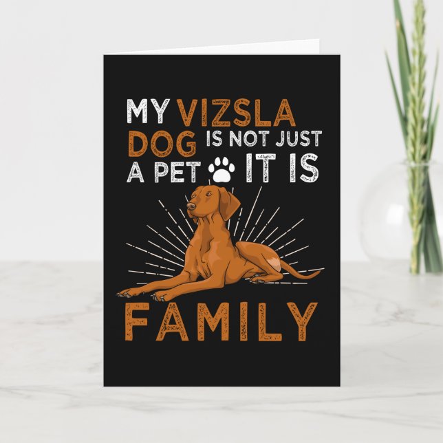 Carte Mon chien Vizsla est ma famille (Devant)