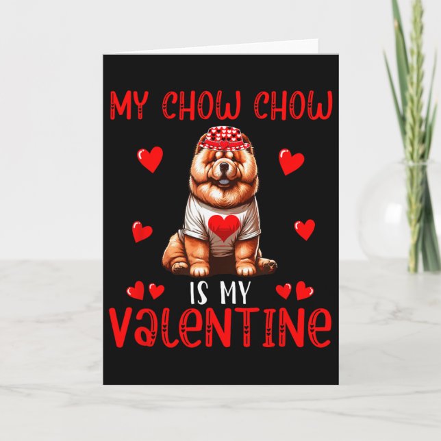 Carte Mon Chow Chow est mon costume de la Saint-Valentin (Devant)