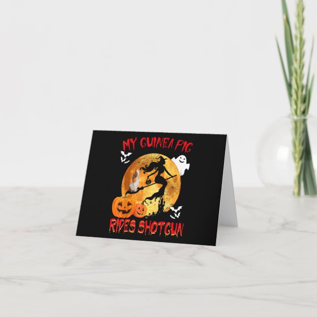 Carte Mon cochon d'Inde monte un cochon d'Inde d'Hallowe (Devant)