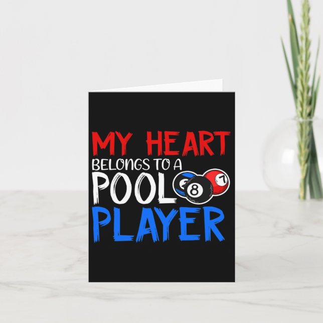 Carte Mon Coeur Appartient À Un Lecteur De Billard (Devant)