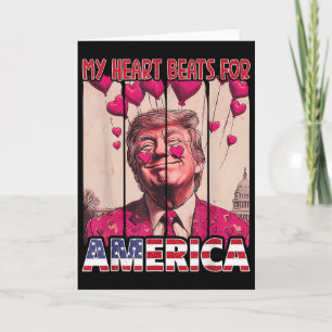 Carte Mon cœur bat pour l'Amérique Trump Saint-Valentin