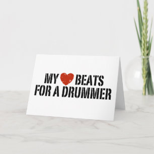 Carte Mon coeur bat pour un batteur