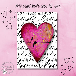 Carte "Mon cœur ne bat que pour toi" à la Saint-Valentin